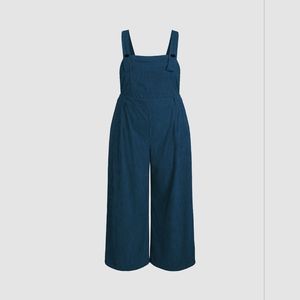 Cider Corduroy Pocket Jumpsuit Curve - Blue - 0X